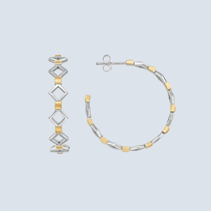 hoop earrings gray background