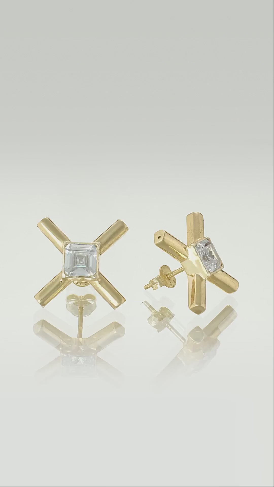 the x gold sparkle earrings video