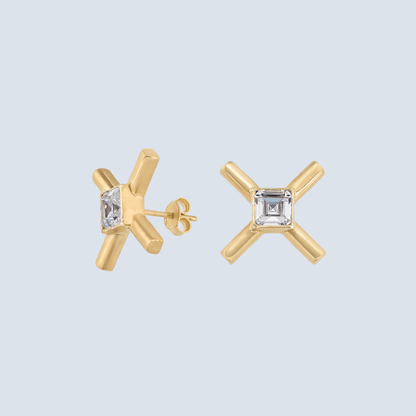 the x gold sparkle earrings dekupe