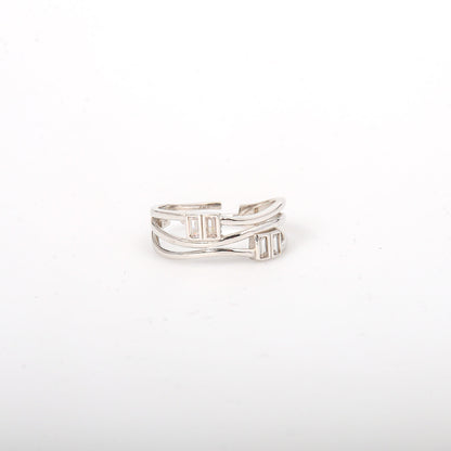 Silver ring on a white background
